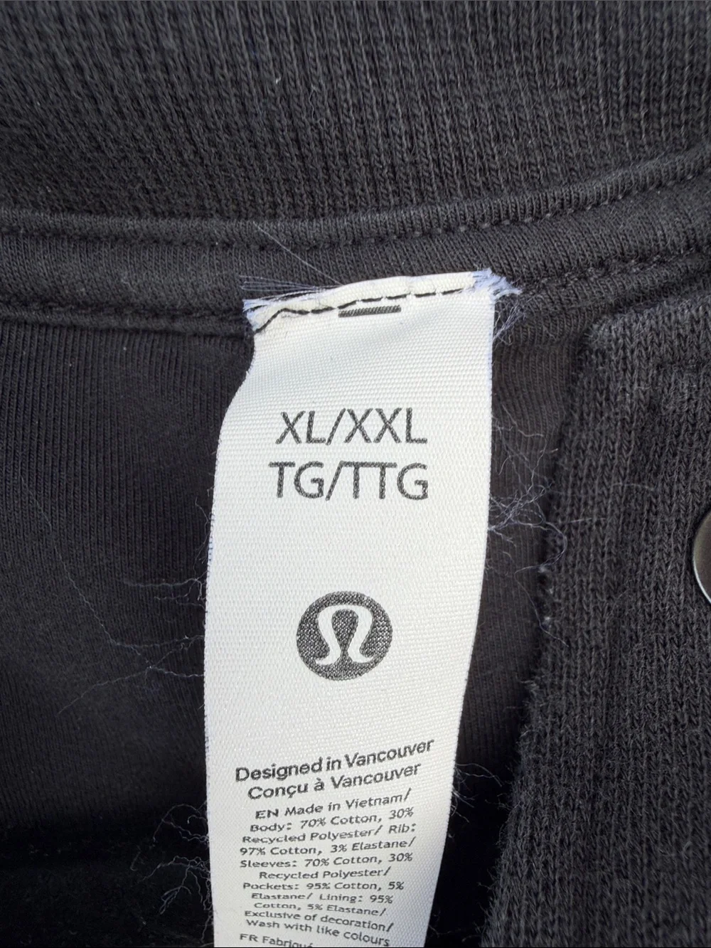 lululemon athletica Black & Cream Letterman Jacket
